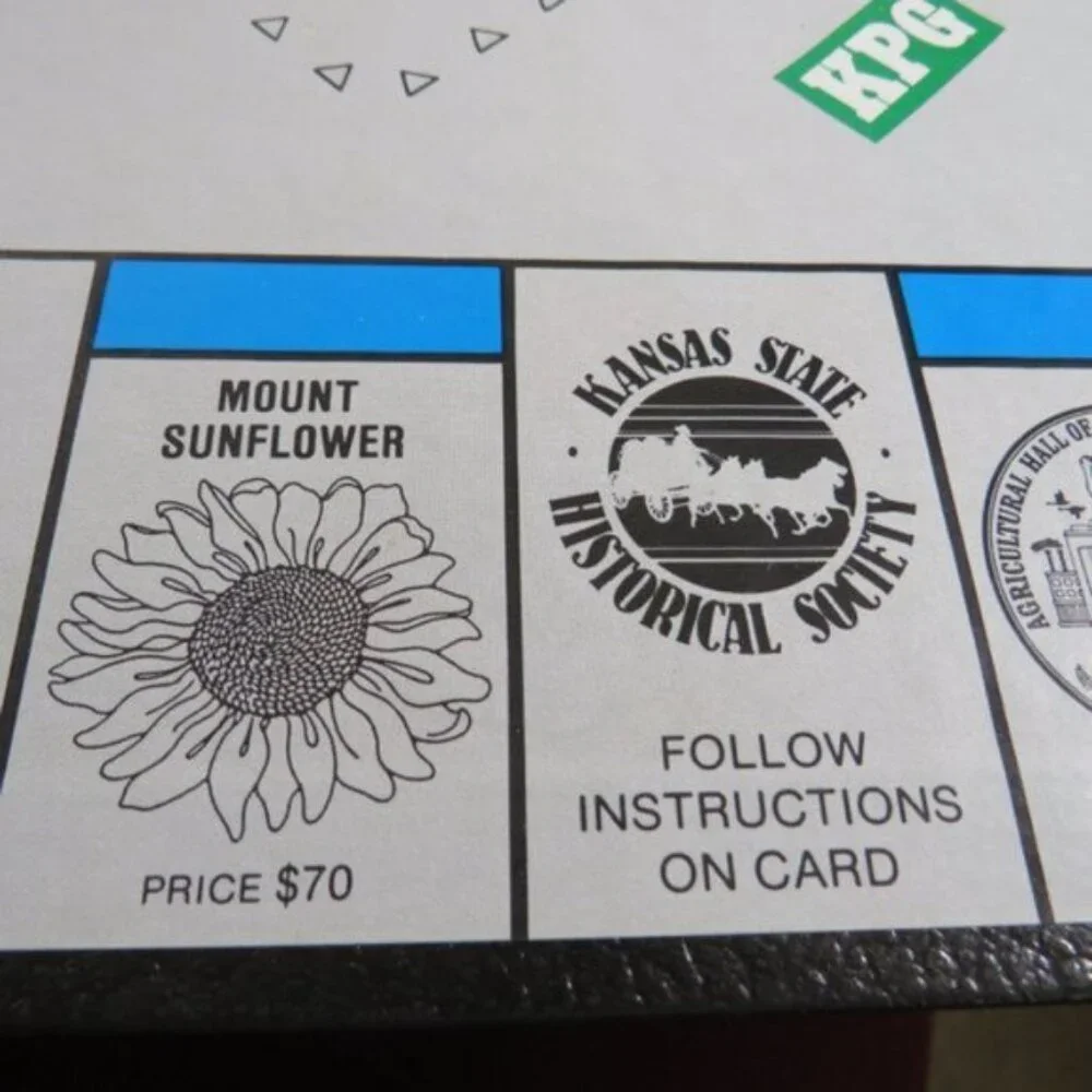 Sunfloweropoly Kansas Advertising Trivia Monopoly Board Game (Complete)